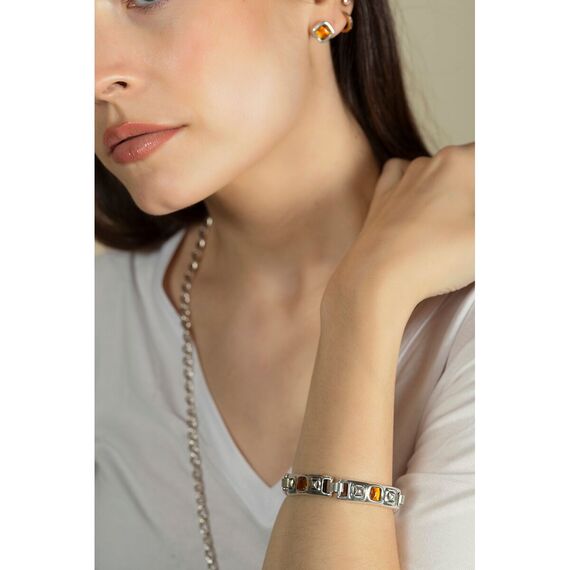 Серебряный браслет женский с муранским стеклом Ciclon Multi, Размер (мм): 175-180, изображение 2