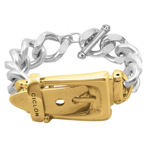 Серебряный браслет женский с золотой застежкой Ciclon Cynthia, Размер (мм): 175-180