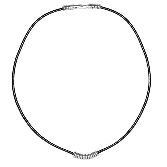 Кожаное колье женское с серебряными вставками Ciclon Cabo