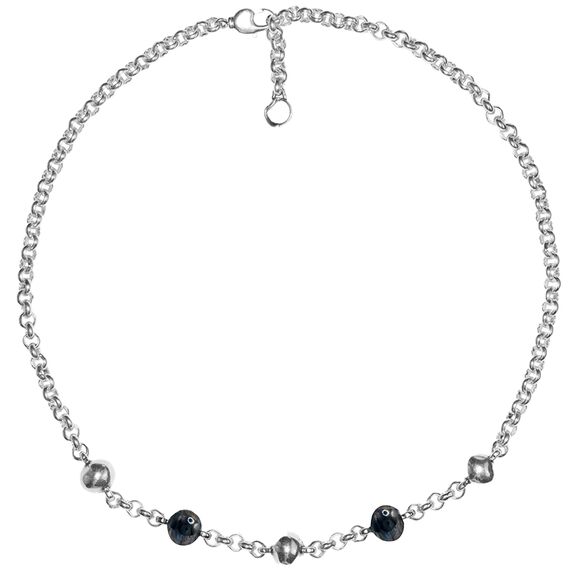 Серебряное колье с муранским стеклом Ciclon Biela