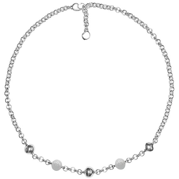 Серебряное колье с муранским стеклом Ciclon Biela