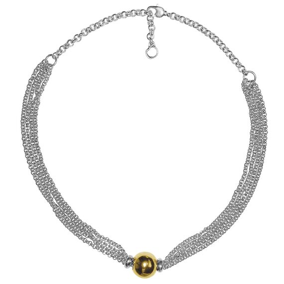 Серебряное колье женское с золотом Ciclon Spheric