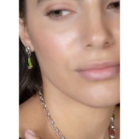 Серебряные серьги с муранским стеклом Ciclon Liquid, изображение 2