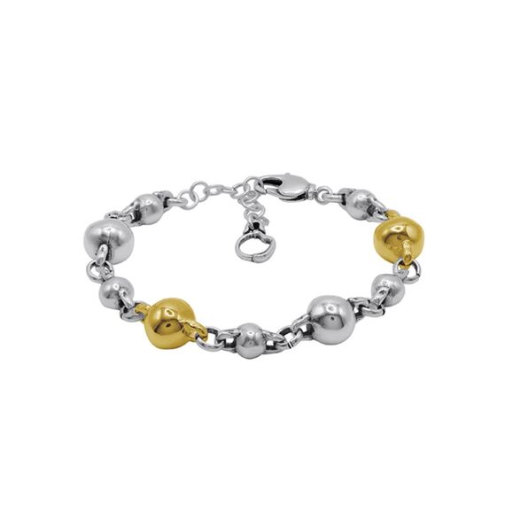 Серебряный браслет женский с золотом Ciclon Biela