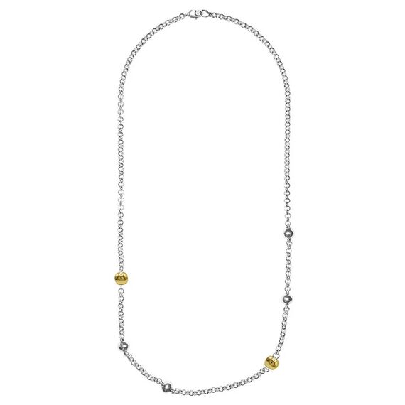 Серебряное колье женское с золотыми вставками Ciclon Eclipse