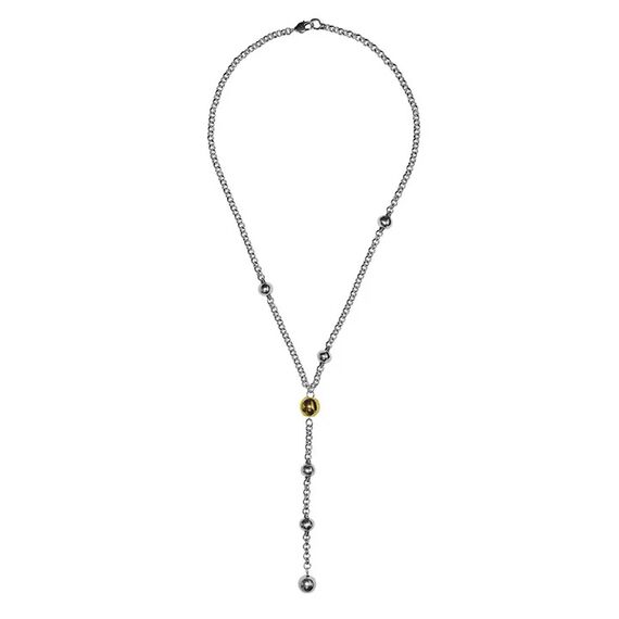 Серебряное колье женское с золотыми вставками Ciclon Kermes