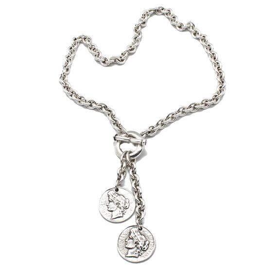 Серебряное колье женское с подвесками Ciclon France