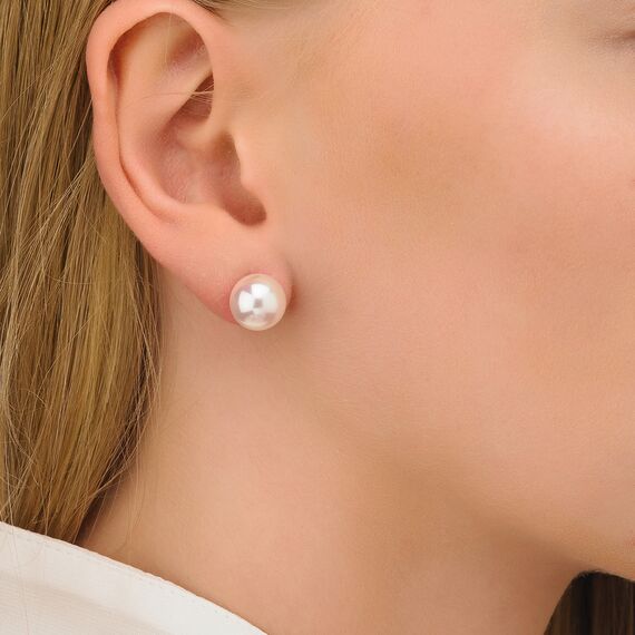 Серебряные серьги с белым жемчугом Majorica Classic, изображение 2