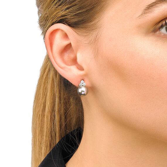 Серебряные серьги из жемчуга   серый  Majorica TU Y YO, изображение 2