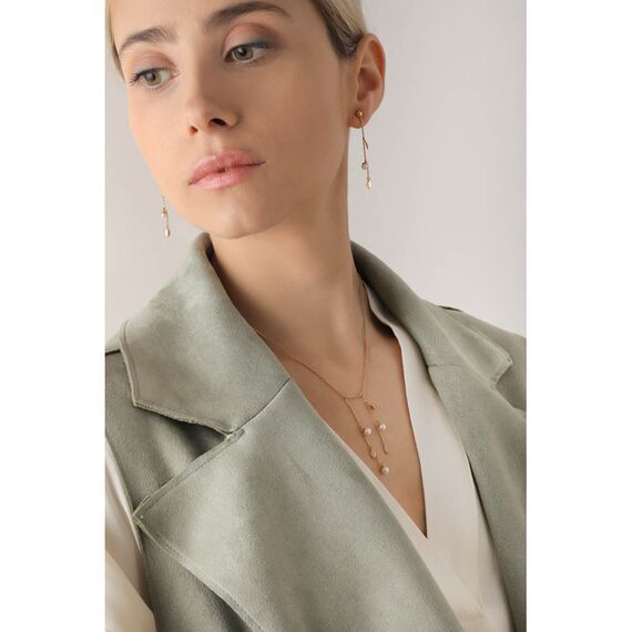 Серебряные серьги-подвески с органическим жемчугом Majorica Romea, изображение 5