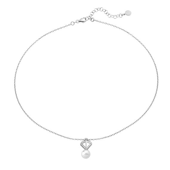 Серебряное колье с подвеской из жемчуга Majorica Momentum