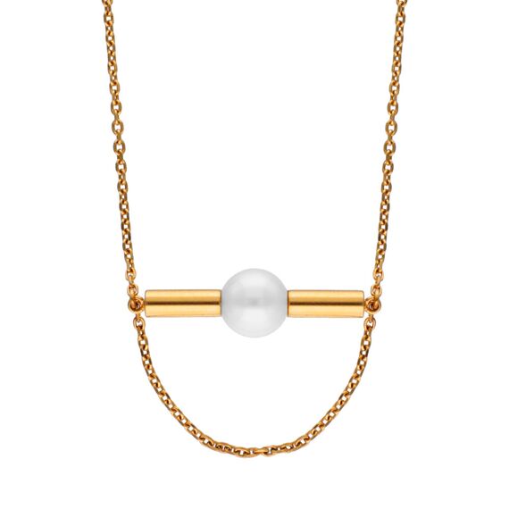 Золотое колье с жемчугом Majorica Lagom, изображение 2