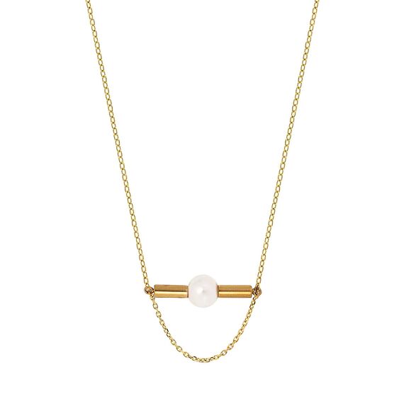 Золотое колье с жемчугом Majorica Lagom, изображение 3