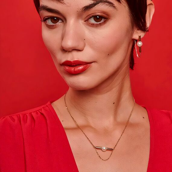 Золотое колье с жемчугом Majorica Lagom, изображение 4