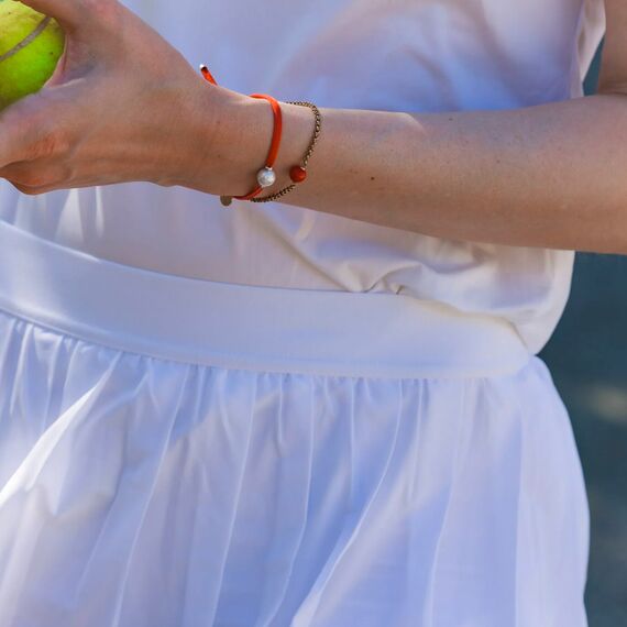 Золотой браслет цепочка с жемчугом Majorica Nuada, изображение 3