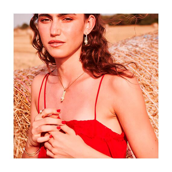 Золотые серьги женские с жемчугом Majorica Atenea, изображение 3