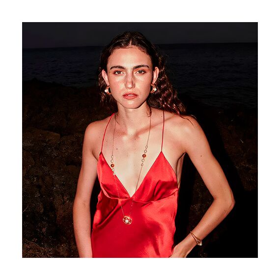 Золотые серьги женские с жемчугом Majorica Etna, изображение 3