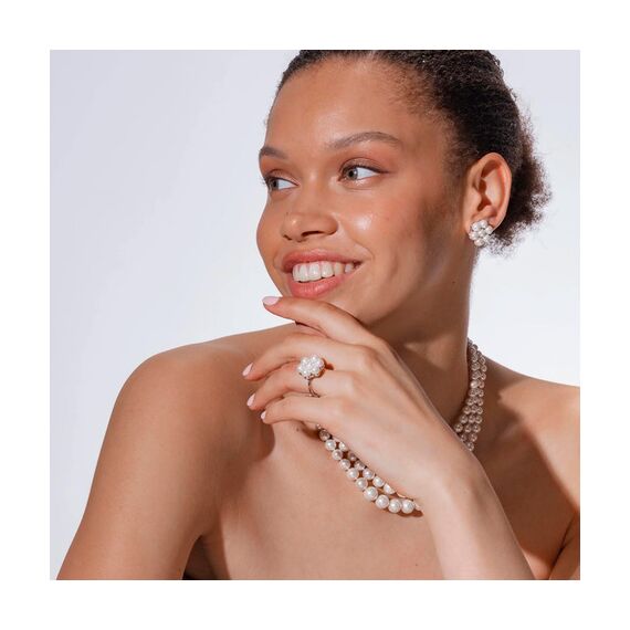 Серебряные серьги женские с жемчугом Majorica Kate, изображение 2