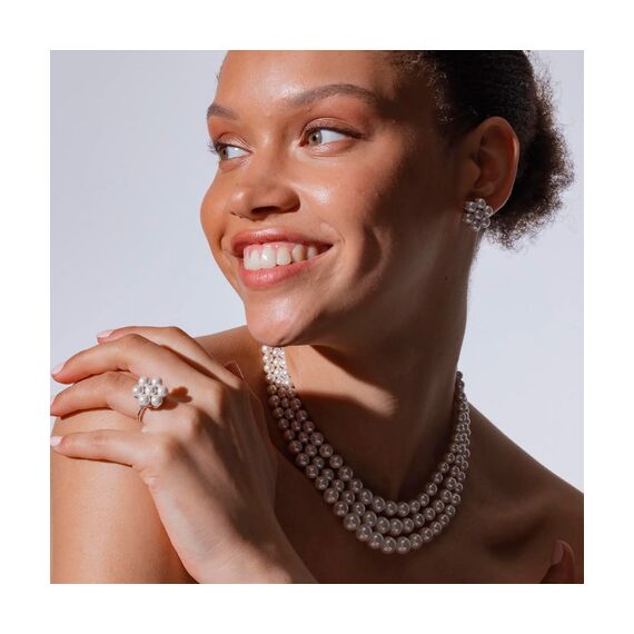 Серебряные серьги женские с жемчугом Majorica Kate, изображение 3