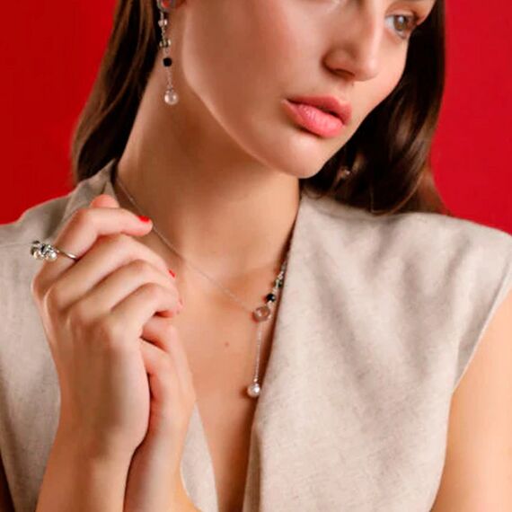 Серебряное колье с жемчугом и муранским стеклом Majorica Murano, изображение 4