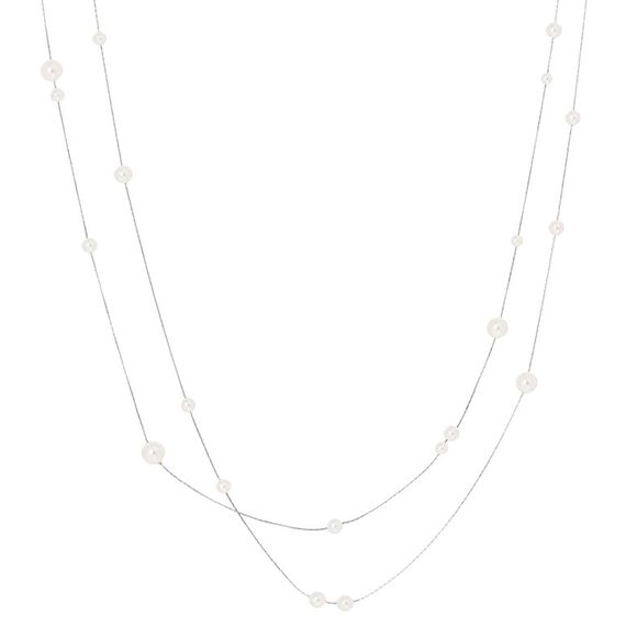 Серебряное колье женское с жемчугом Majorica Dangle, изображение 2