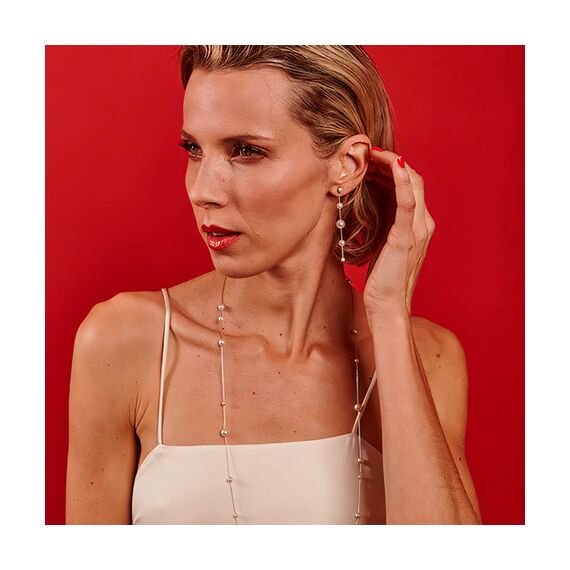 Серебряные серьги висячие с жемчугом Majorica Dangle, изображение 2