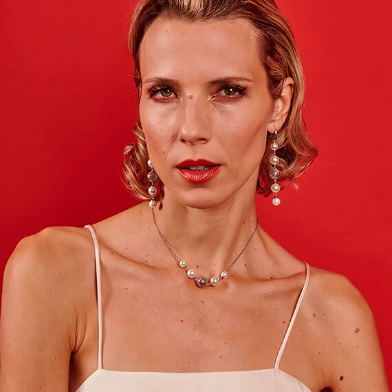 Серебряное колье женское с жемчугом Majorica Eternal, изображение 3