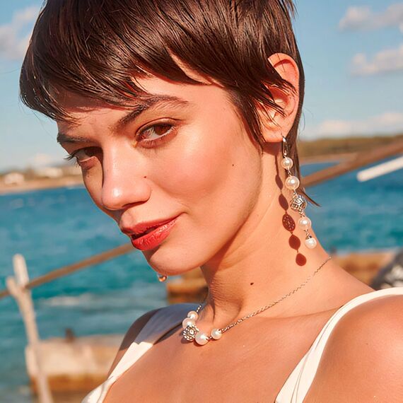 Серебряное колье женское с жемчугом Majorica Eternal, изображение 5