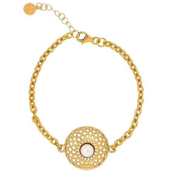 Золотой браслет с жемчугом Majorica Etna