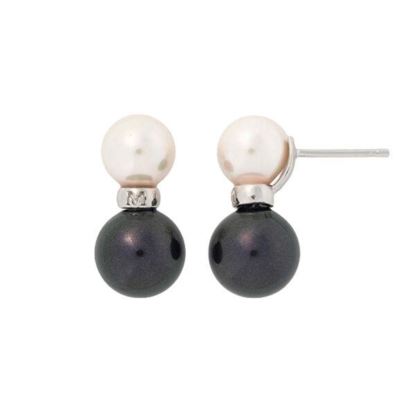 Серебряные серьги с жемчугом Majorica Twins & triplets