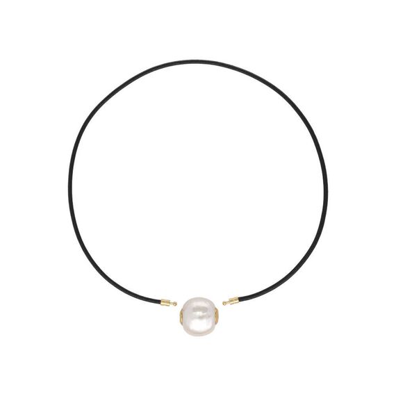 Кожаный колье женское с золотом Majorica Zindis, изображение 2