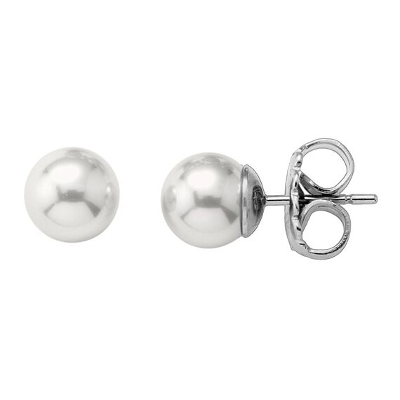 Серебряные серьги с органическим жемчугом Majorica Classic