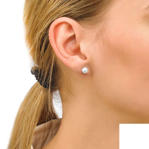 Серебряные серьги с органическим жемчугом Majorica Classic, изображение 2