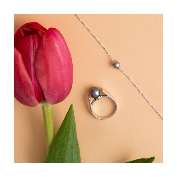 Серебряное кольцо женское с жемчугом Majorica Classic, изображение 4
