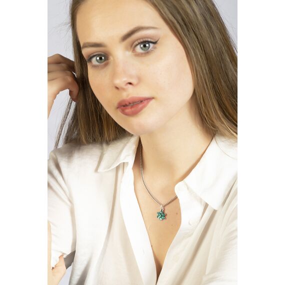 Серебряное колье женское с подвеской Ciclon Flora, изображение 6