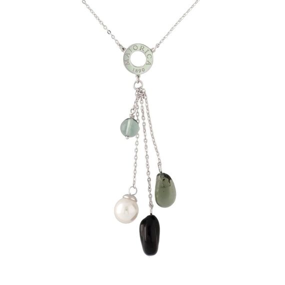 Серебряное колье с жемчугом и муранским стеклом Majorica Murano, изображение 2