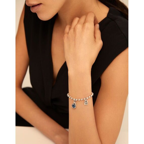 Серебряная подвеска с кристаллом Сваровски Кристалл UNOde50 Blue charm, изображение 5