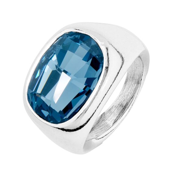 Серебряное кольцо с кристаллом Сваровски Зажигать UNOde50 Light it up, Размер (мм): 19,1-19,5