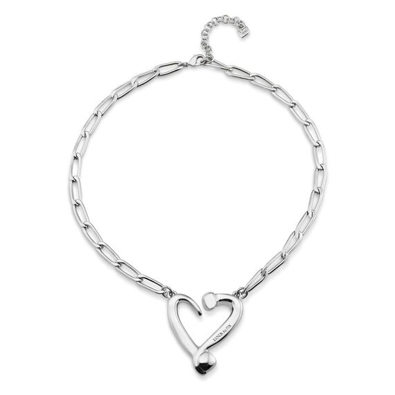Серебряная цепочка женская с подвеской Сердце UNOde50 One Love