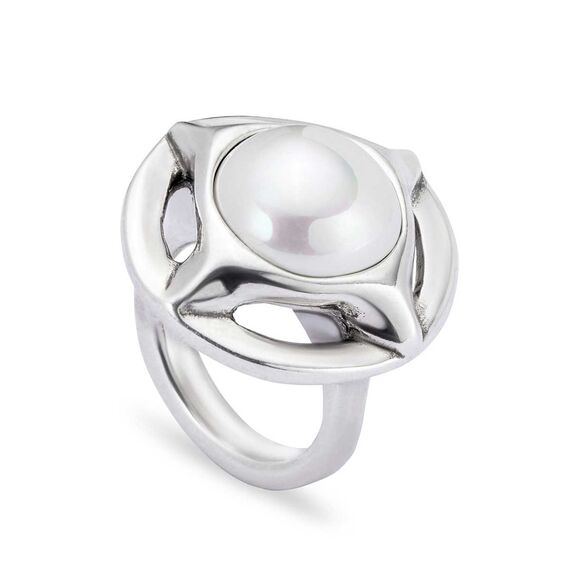 Серебряное кольцо женское с жемчугом UNOde50 Crafted, Размер (мм): 18,3-18,7