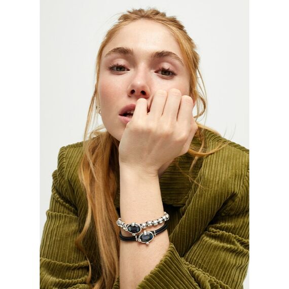 Серебряный браслет с черным кристаллом UNOde50, Размер (мм): 165, изображение 5