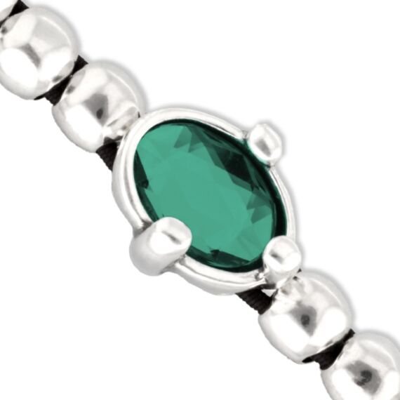Серебряный браслет с зеленым кристаллом UNOde50, Размер (мм): 165, изображение 3