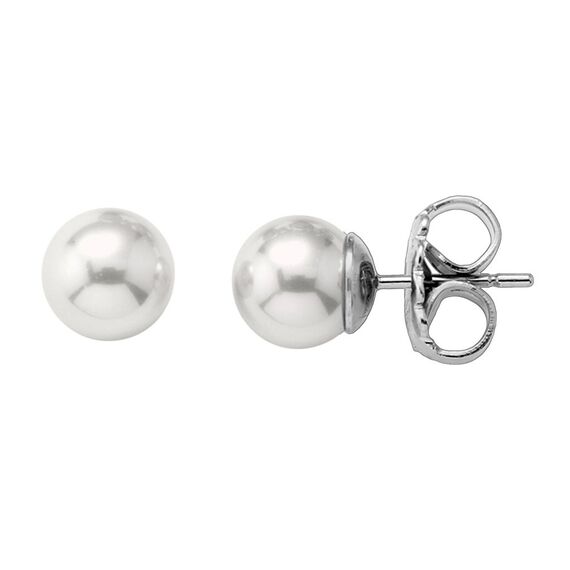 Серебряные серьги с органическим жемчугом  Majorica Classic