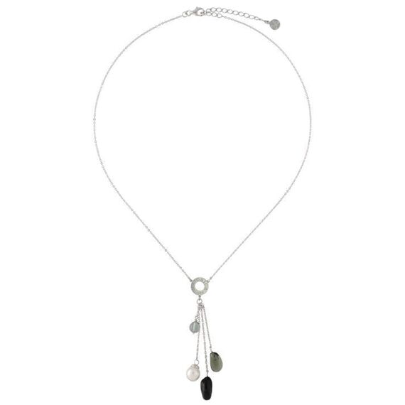 Серебряное колье с жемчугом и муранским стеклом Majorica Murano