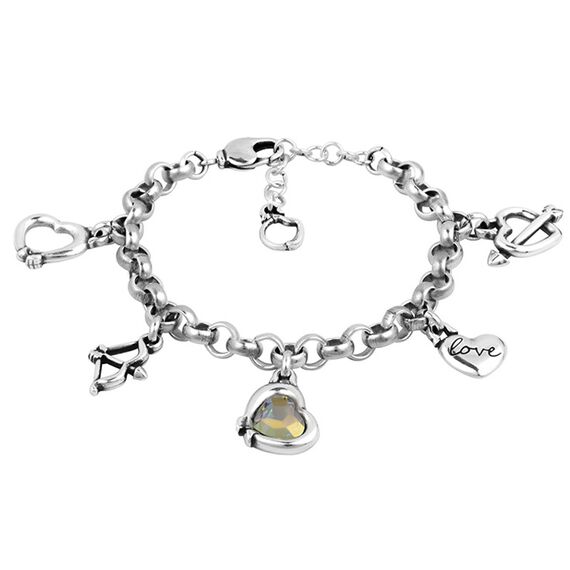 Серебряный браслет с сердечками Ciclon Cupido