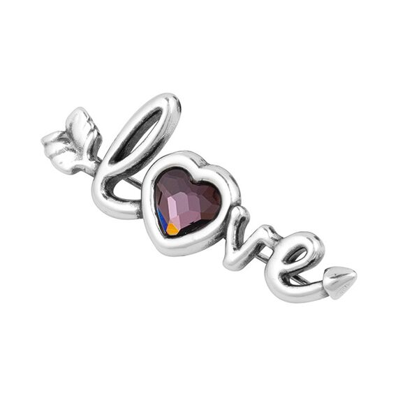 Серебряная брошь с муранским стеклом Ciclon Cuore