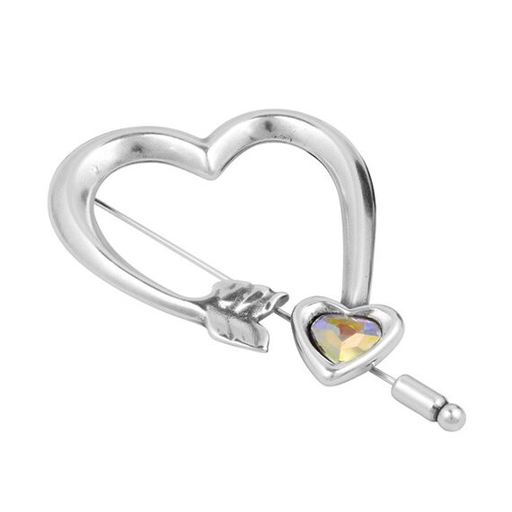 Серебряная брошь с муранским стеклом Ciclon Cuore