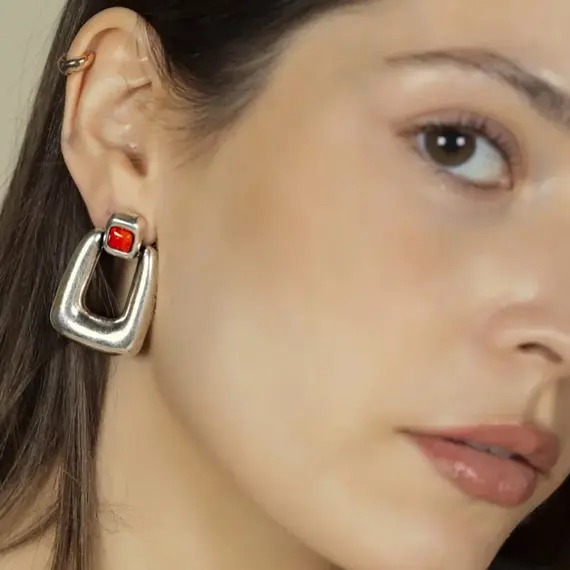 Серебряные серьги женские с муранским стеклом Ciclon Сhik, изображение 3
