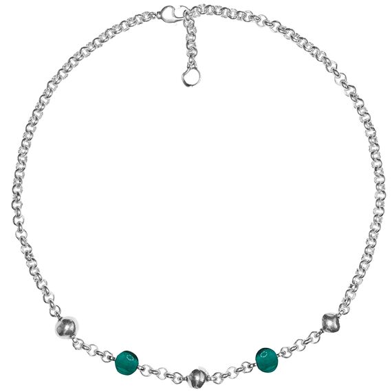 Серебряное колье с муранским стеклом Ciclon Biela