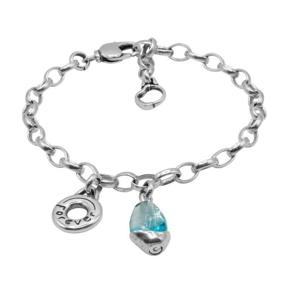 Серебряный браслет с подвеской и муранским стеклом Ciclon Liquid